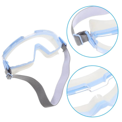 Job Site Ready Blue Industrial Safety Goggles Featuring Impact Resistant Polycarbonate Lenses And Secure Side Shields for tough workshop tasks.
