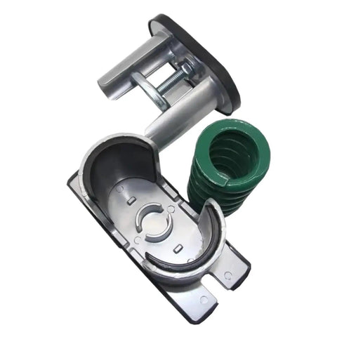 Straight Up Spring Isolation Mounts For AC Units With Heavy Duty Damping Pads tool set showing metallic and rubber components for vibration damping.