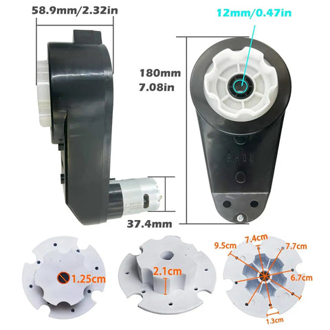Two Pack 12V RS550 High Speed Gearboxes 40000RPM For Power Wheels Ride On Cars Upgrade Replacement Parts With Two Free Couplers