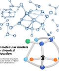 Hands On Chemistry Molecular Model Kit For Building 3D Carbon Hydrogen Oxygen Nitrogen Structures with colorful balls and rods