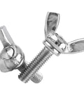 Five Pack M5 Wing Screws 304 Stainless Steel Butterfly Bolts Kit, rust-resistant machine thread fasteners, close-up view.