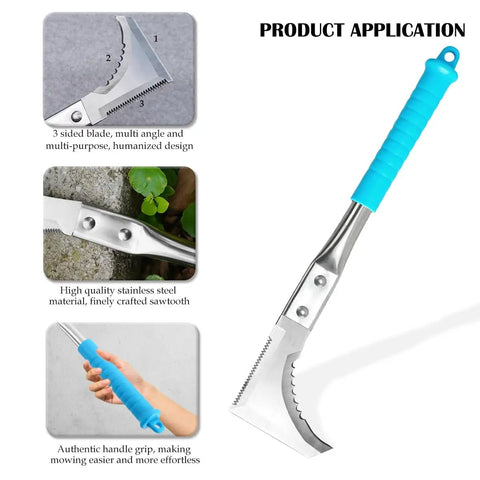 Crack Weeder Sawtooth Wave Manual Weeding Tool Stainless Steel Garden Scythe For Moss Cracks And Edges 11.42 Inch