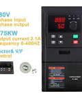 380V VFD Variable Frequency Drive Inverter For 1.5KW 2.2KW 3KW 4KW 5.5KW Motors 220V Three Phase Motor Speed Controller With Adjustable 0 To 400Hz Output Frequency Industrial Grade Inverter Converter, black 2.2kW unit