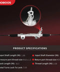Hydraulic Power Steering Rack And Pinion Assembly For Dodge Ram 1500 2006-2010 And 2011-2012 Direct Fit New Unit Leak Resistant Ref 22-382 Left Hand Drive Only, close-up on specifications.