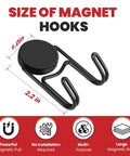 Heavy Duty Magnetic Hooks 50 Lbs Plus Set Of Four Swivel Hooks For Refrigerator Grill Toolbox And Outdoor Use, black hook dimensions