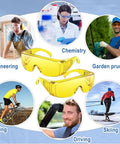Heavy Duty Anti Fog Yellow Safety Goggles Real Deal Protective Eyewear for engineering, chemistry, biking, and skiing.