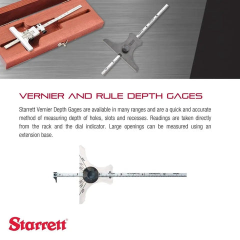 Depth Gauge Rule With Hardened Steel Head, A Real Workhorse For Accurate 0-6 Inch Readings displayed with case and measurement guide.