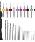 Pin Vise Hand Drill Set For Jewelry Making And DIY Projects, Mini Engraving Kit With PCB And Polymer Clay Bits, Pro Grade Twist Drill Bits In Multiple Sizes, Black Portable Crafting Tool