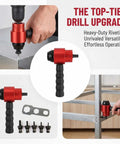 Cordless Drill Electric Rivet Gun Adapter Kit For Quick Install Nutsert Tool Set Perfect For Metalworking Auto Repair And DIY Projects To Save Labor And Work Like A Boss, red carbon steel, with mandrels