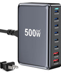 GaN 3 USB C Fast Charger Block With Multi Port USB Charging Station 100W PD PPS Dual Ports Plus Four 65W PD PPS And Two 20W QC Fast Chargers For MacBook iPhone iPad And More