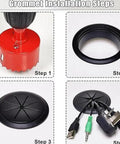 Super Cool Wall Mounted TV Cord Hider With 60mm Grommet Kit And Drill For A Clean Look And Safe Cable Management Using Tough Abs Materials. step-by-step installation of black 60mm ABS cable grommet with drill hole saw