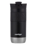 Lockdown Seal Double Wall Vacuum Insulated Stainless Steel Travel Mug Keeps Your Brew Piping Hot Six Hours And Ice Cold Twelve Hours For Daily Grinds 16 Oz Licorice with textured handle