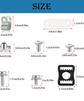 36 Piece Hockey Helmet Repair Kit Includes 6 R Shape Visor Clips 6 Rubber Gaskets 20 Screws With Nuts 4 Chin Strap Adapters And A Screwdriver; component sizes displayed.