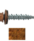 Top Shelf One Inch Metal Roofing Screws With Copper Finished Hex Washer Heads And Thick Epdm Sealing Washers For No Sweat Drilling showing screw with EPDM seal.