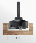 Rock Solid One Quarter Inch Shank Slab Flattening Router Bit With Hardened Steel Body And Razor Sharp Carbide Tips on wood
