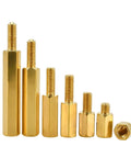 25 Pack Brass Hex Male To Female Standoff Spacers For PCB Boards And Electronics Enclosures With Dual Threaded Ends, Heavy Duty Boss Grade Pillars For Panels, Chassis And Racks, Easy Install And Reliable Spacing. Brass hex male-female standoffs set