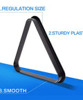 Black Plastic Billiard Rack Set For 8-Ball Triangle And 9-Ball Diamond Fits Standard 2 1/4 Inch Pool Balls durable sturdy plastic
