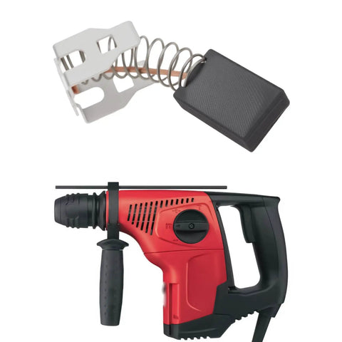 Heavy Duty 4 Piece Carbon Motor Brushes Replacement 326795 Compatible With Hilti TE 7C Power Tool shown with drill