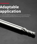 8mm HSS end mill cutter, 4-flute, straight shank, diagonal view