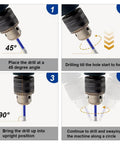 SHDIATOOL blue diamond drill bit set, 3/8 in (10 mm) for tile and stone, 5-piece with four-step drilling guide.