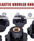 Plastic Screw On Knurled Star Knob Set For M4 M6 M8 M10 Threads Black Hand Knobs For Easy Grip Quick Install And Disassembly