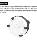 Back view of 1 Pole 12 Position Rotary Switch Band Selector 1 Deck Pack Of 3 for TV, Radio and Home Electronics, showing pins and connectors