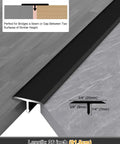 Rugged Aluminum T Molding Floor Transition Strip 36 Inch By Three Quarter Inch Matte Black for seamless floor transitions
