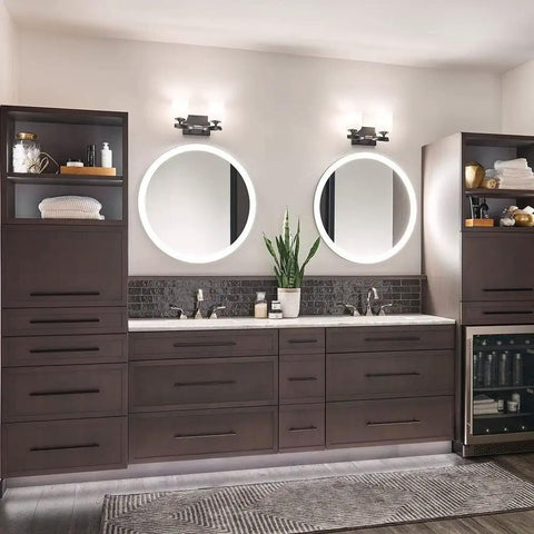 Two-Light Marette 13.5-Inch Vanity Light In Brushed Nickel With Satin Etched Cased Opal Glass For Bathroom Or Powder Room Delivers Ambient Glow Over Your Vanity Mirror And That Modern Sleek Pristine Bath Lighting Vibe