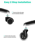 Easy installation guide for Hella Quiet Office Chair Casters Replacement Wheels Three Inch Size with dual ball bearings.