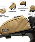 Toprock Frame Bag For Road And Gravel Cycling Water Resistant Cordura 1000D With Durable YKK Aquaguard Zipper on bike frame