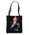 Tie Dye Wing Foil Tote Bag For Wingsurfing And Wingboarding Enthusiasts, 16x16 Carry Bag With Cool Man Design on black background