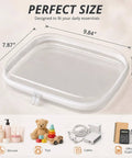 Three Pack Super Sized Clear Hard Shell Zipper Travel Cases For Makeup Cosmetics Toiletries Toys And Gear With Hella Room Durable Shield And Zero Hassle Packing For Your Next Adventure, showcasing dimensions 9.84\"x7.87\"x2\".