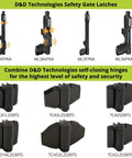 Heavy Duty Square Gate Hinges Pair With Self Closing Tension Dial Pool Fence Brackets And Pet Barriers Polymer build for safety.
