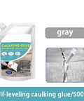 Heavy Duty Concrete Crack Filler Waterproof Self Leveling Sealant Smooth Operator Cement Repair Formula in gray pouch, 500ml size.