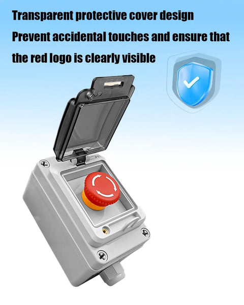 IP67 Waterproof Emergency Stop Button Built Tough Outdoor Enclosure Industrial Grade Shut Down Switch 660V 10A Red Push Button
