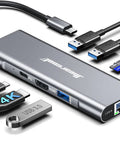 8 In 1 USB C Hub With 4K 60Hz HDMI Gigabit Ethernet 100W Power Delivery 3 USB 3.0 Ports SD And TF Card Readers for laptops