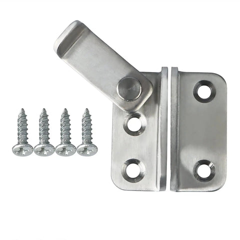 Heavy Duty Stainless Steel Sliding Bolt Door Latch With A Brushed Finish for secure gate closure with screws for installation.