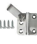 SSWKTCRPZ Stainless Steel Sliding Bolt Lock Door Latch Gate Drawer Hardware with screws, showing latch mechanism detail.