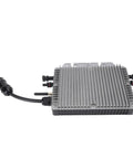 Heavy Duty 700W Solar Micro Inverter MPPT Technology IP67 Rated Built Tough For Plug And Play Balcony PV Systems With Live Mobile App Tracking, shown from top angle with connectors.