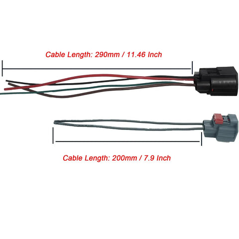 Two Pack Cooling Fan Relay Harness Connector Pigtail Kit For Ford F150 Focus Fusion Mustang Escape Taurus Lincoln MKZ MKX Mercury Milan Replacement 9U2Z14S411LB WPT1361 wire connectors, 290mm and 200mm lengths