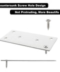 Heavy Duty Stainless Steel Flat Brackets 30 Pack 4 By 2 Inch Mending Plates For Furniture Wood Shelf Repair Built Tough Rock Solid No Hassle Mounting With Screws Included, showing countersunk screw hole design.