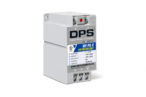 Single To Three Phase Converter For 1 HP Motors, 200-240V Digital Phase Converter UL Listed, compact grey enclosure
