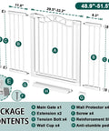 Adjustable Baby Gate For Doorways And Stairs 25.59 To 84.64 Inches Wide Pressure Mounted Walk Through Gate package contents
