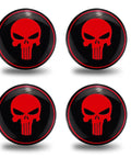 Skull Car Wheel Hub Center Cap Sticker 2.2 Inch Metal Waterproof Rustproof Emblem Rim Cover For Car Truck SUV Red Personalize