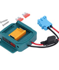 18V Battery Adapter Conversion Kit With Wire Harness Holder For BL1850 BL1860 Batteries, Durable Blue Connector, with screws in view