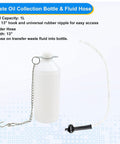 Portable Pneumatic Brake Bleeder Kit For One Man Operation showing white collection bottle with fluid hose and chain hook