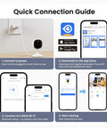 Quick connection guide for 2K Indoor Outdoor Security Camera System For Pets And Family Color Night Vision White Light Siren 24 Seven SD Recording Alexa Compatible Plug In C1 White 2 Pack 2 4GHz