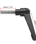 5 Pieces Adjustable Clamping Lever Handles M8 X 30Mm Metric 304 Stainless Steel Male Threaded Stud, black lever, side view
