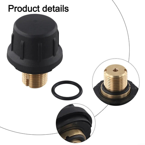 Brass Safety Valve Replacement For SC1 SC2 CTK10 SC2D Steam Vacuum Cleaner with brass construction and black plastic cover