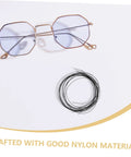 Eyeglasses Repair String For Half Frame Glasses Easy Quick Fix Tool shown with glasses and nylon material focus.